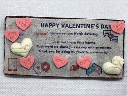 Edible Chocolate Greeting Card with Keepsake Message Card -Valentine's Day- CONVERSATIONS WORTH SAVORING