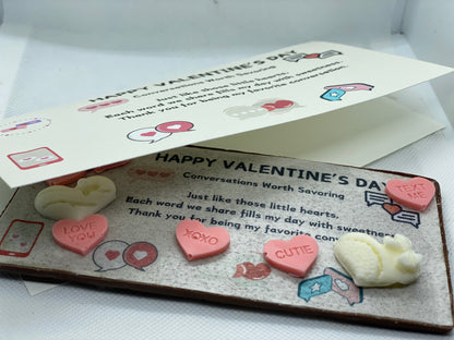 Edible Chocolate Greeting Card with Keepsake Message Card -Valentine's Day- CONVERSATIONS WORTH SAVORING